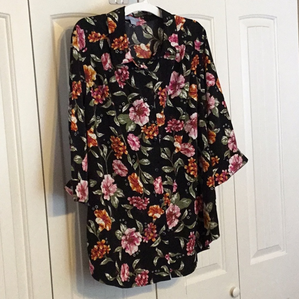Only Necessities blouse, size 1X, with 3/4 sleeves